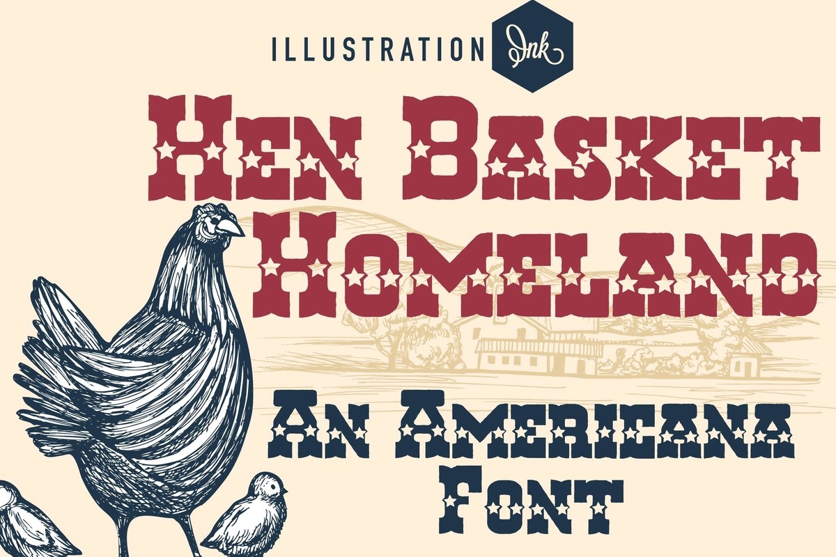 Пример шрифта Hen Basket Homeland