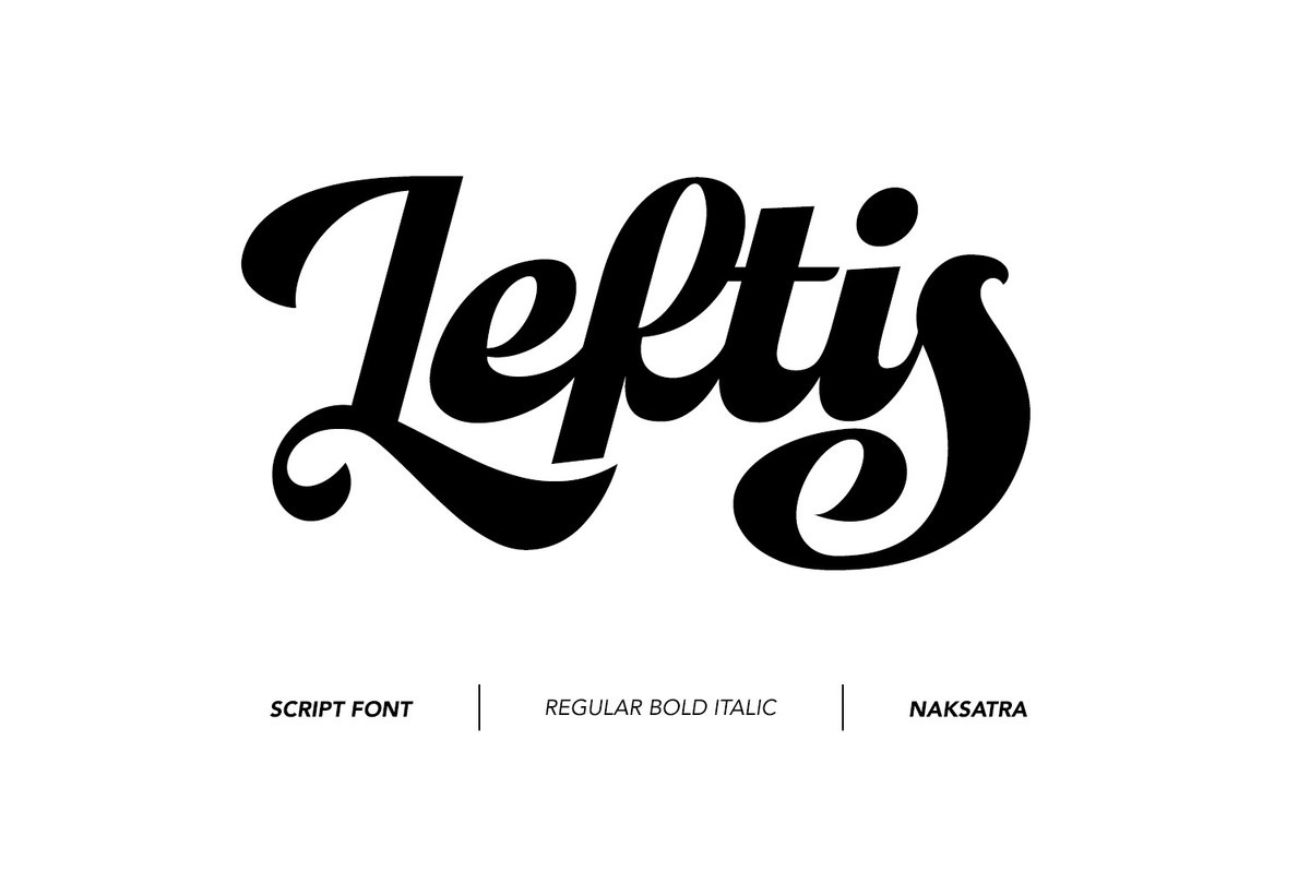 Пример шрифта Leftis Regular italic