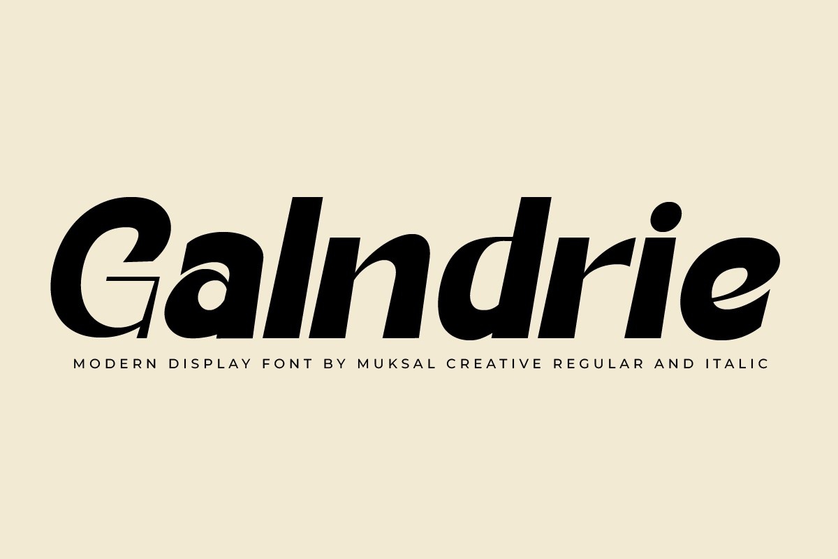 Пример шрифта Galndrie