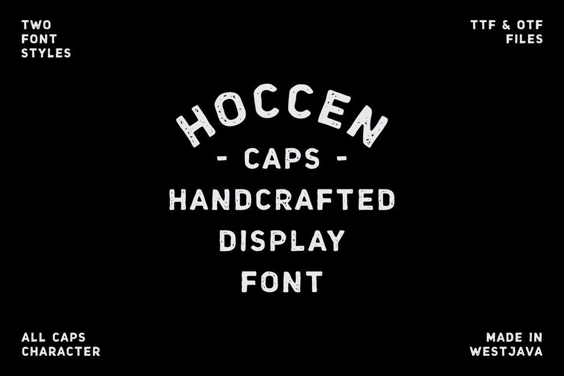 Пример шрифта Hoccen Caps STAMP