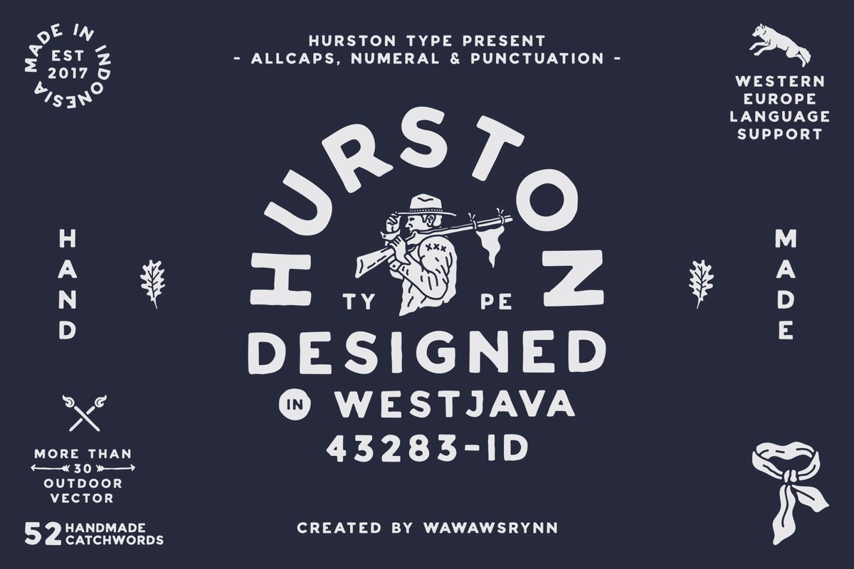 Пример шрифта Hurston TYPESTAMP