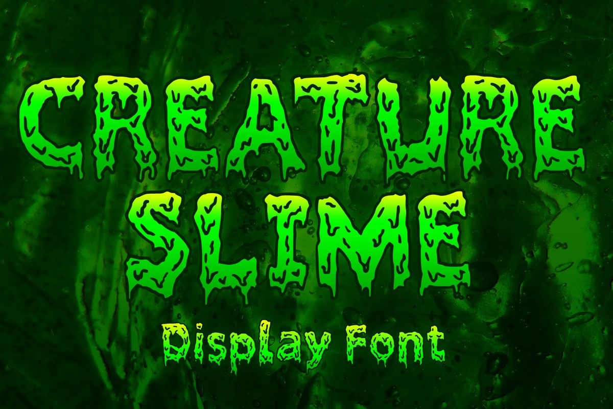 Пример шрифта Creature Slime Regular