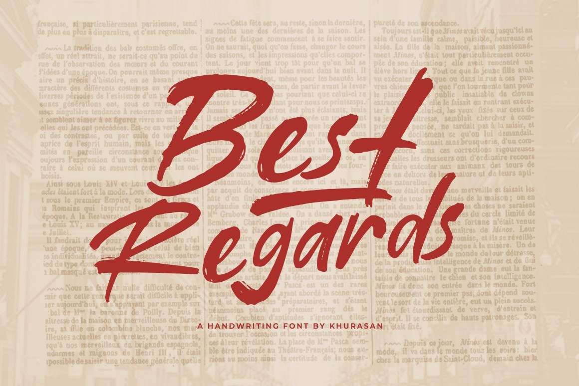 Пример шрифта Best Regards Regular