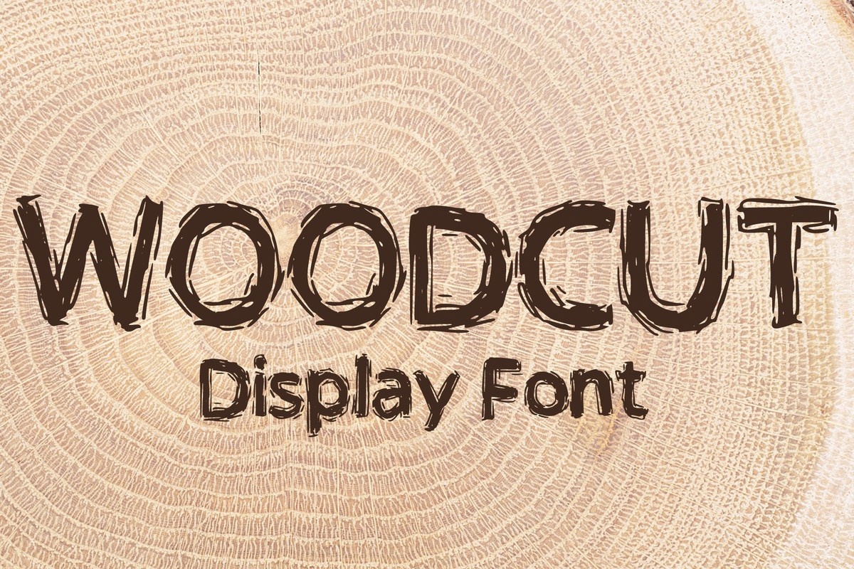 Пример шрифта Woodcut