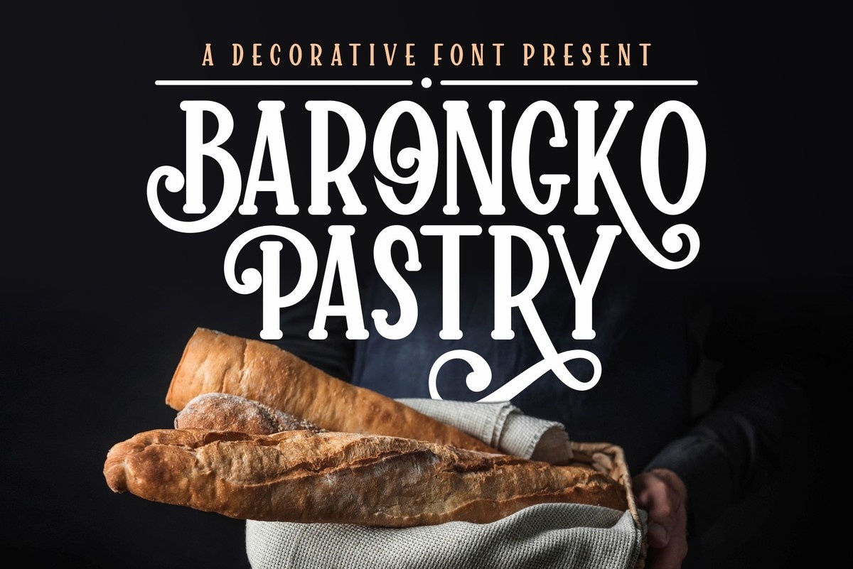 Пример шрифта Barongko Pastry Regular