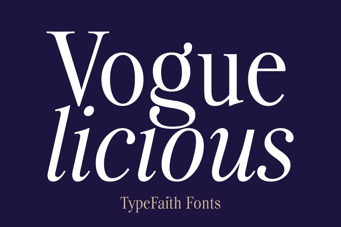 Пример шрифта Voguelicious Bold