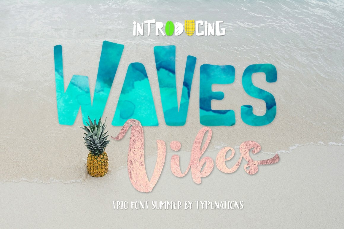 Пример шрифта Waves Vibes Trio Block-Regular
