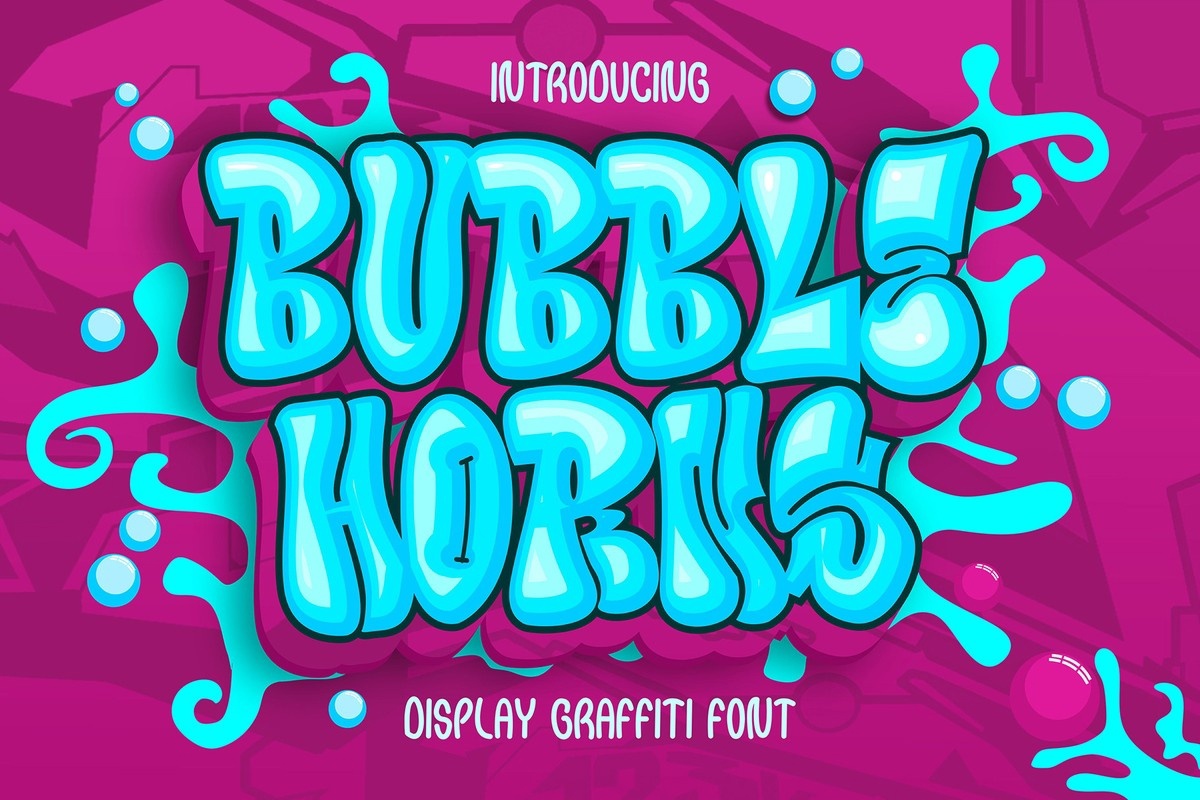 Пример шрифта Bubble Horns Graffiti Regular