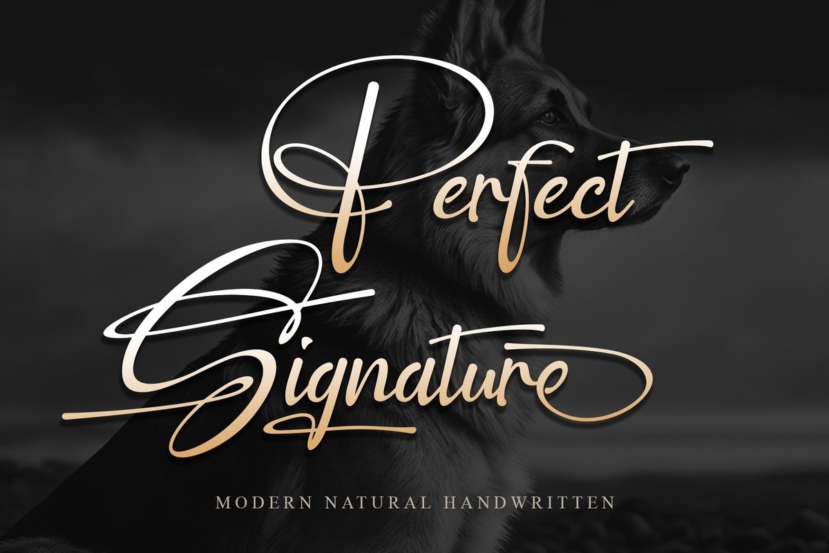 Пример шрифта Perfect Signature Regular
