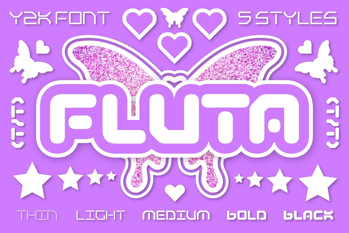 Пример шрифта Fluta Thin