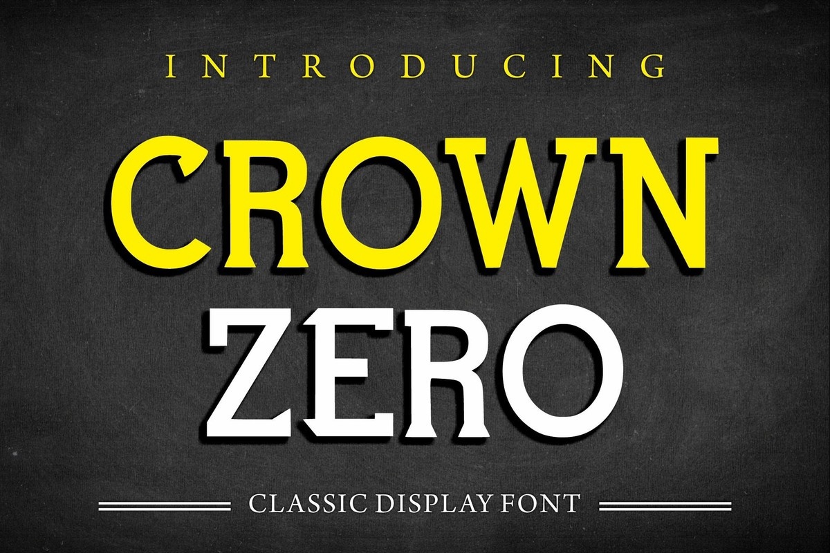 Пример шрифта Crown Zero Regular