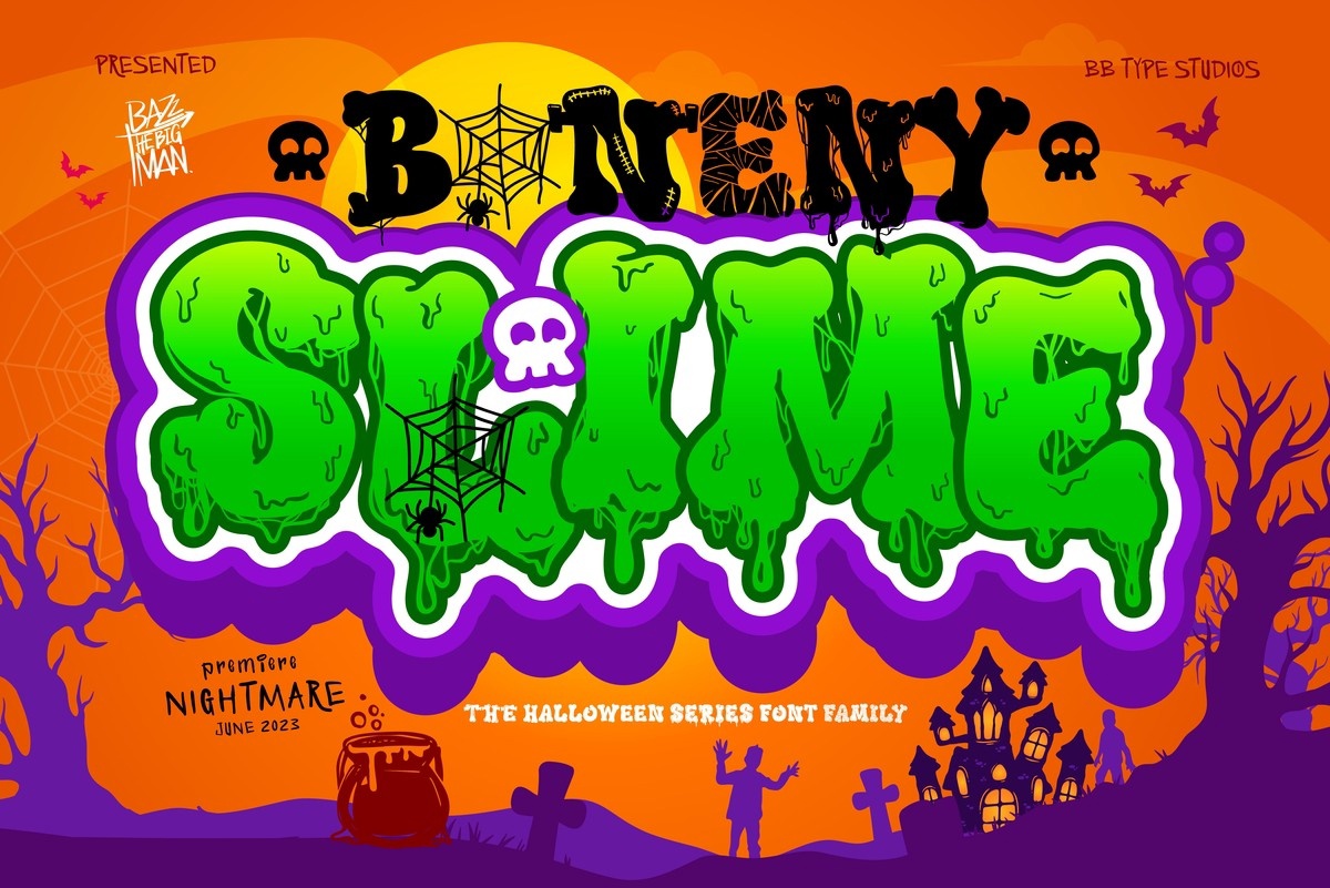 Пример шрифта Boneny Slime