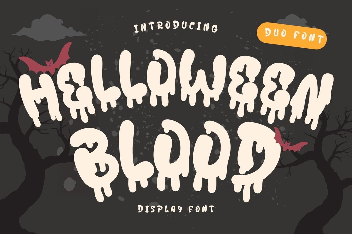 Пример шрифта Helloween Blood drip-Regular