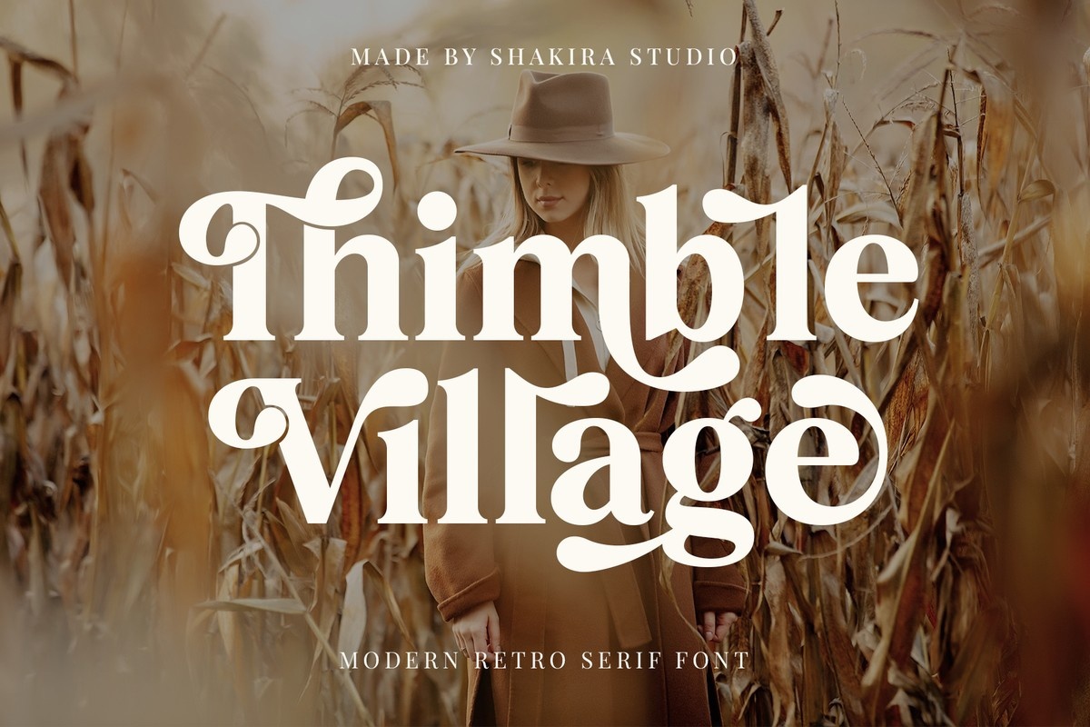 Пример шрифта Thimble Village Italic