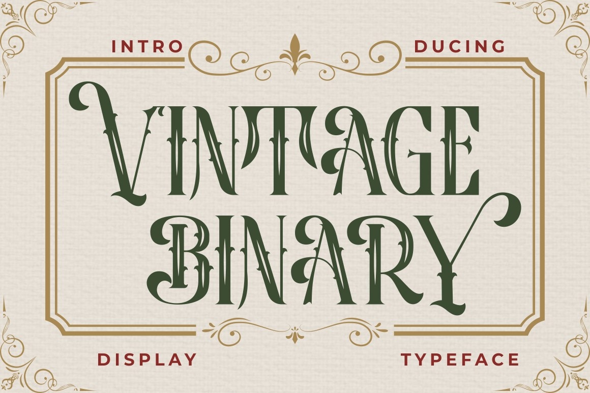 Пример шрифта Vintage Binary