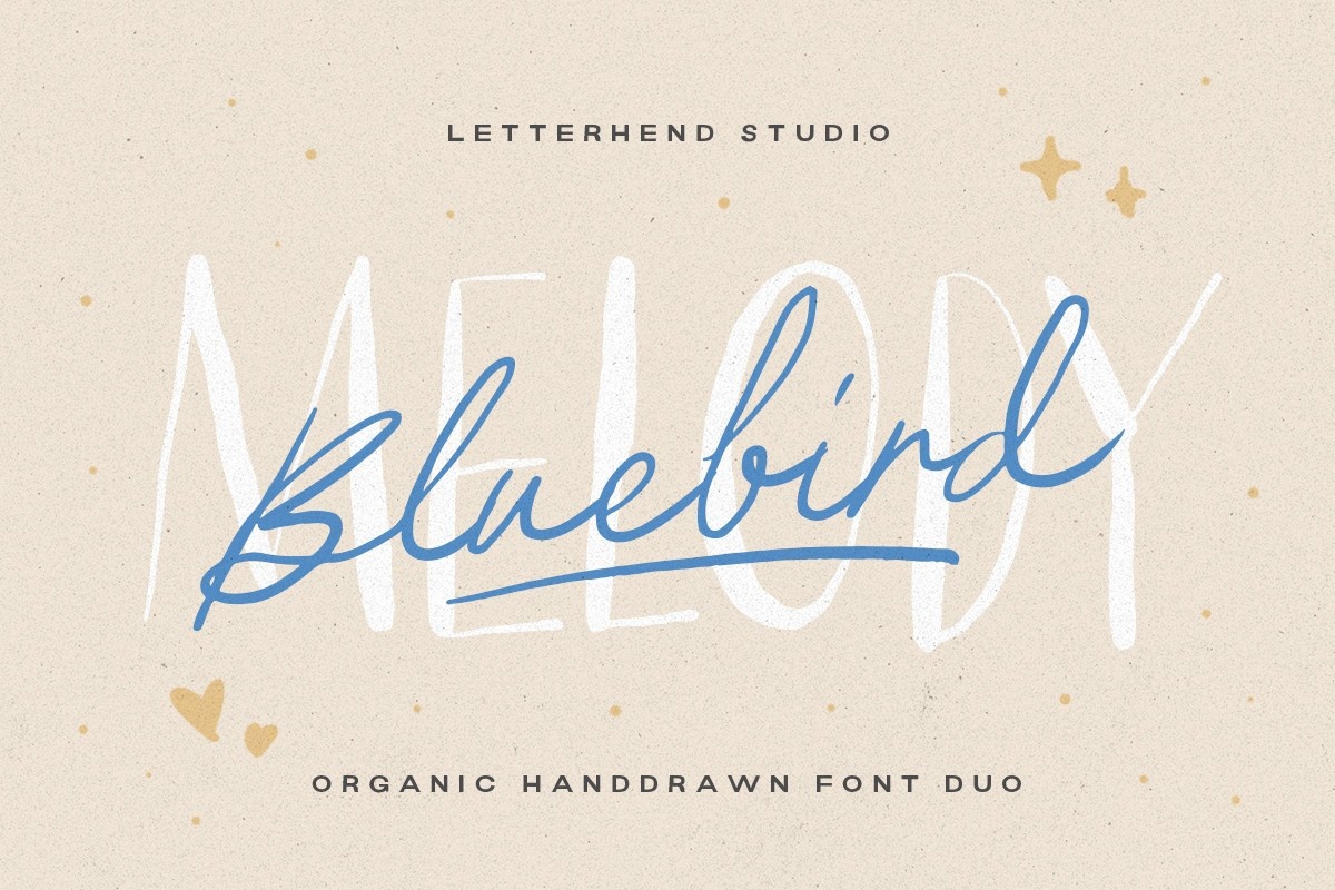 Пример шрифта Bluebird Melody Script