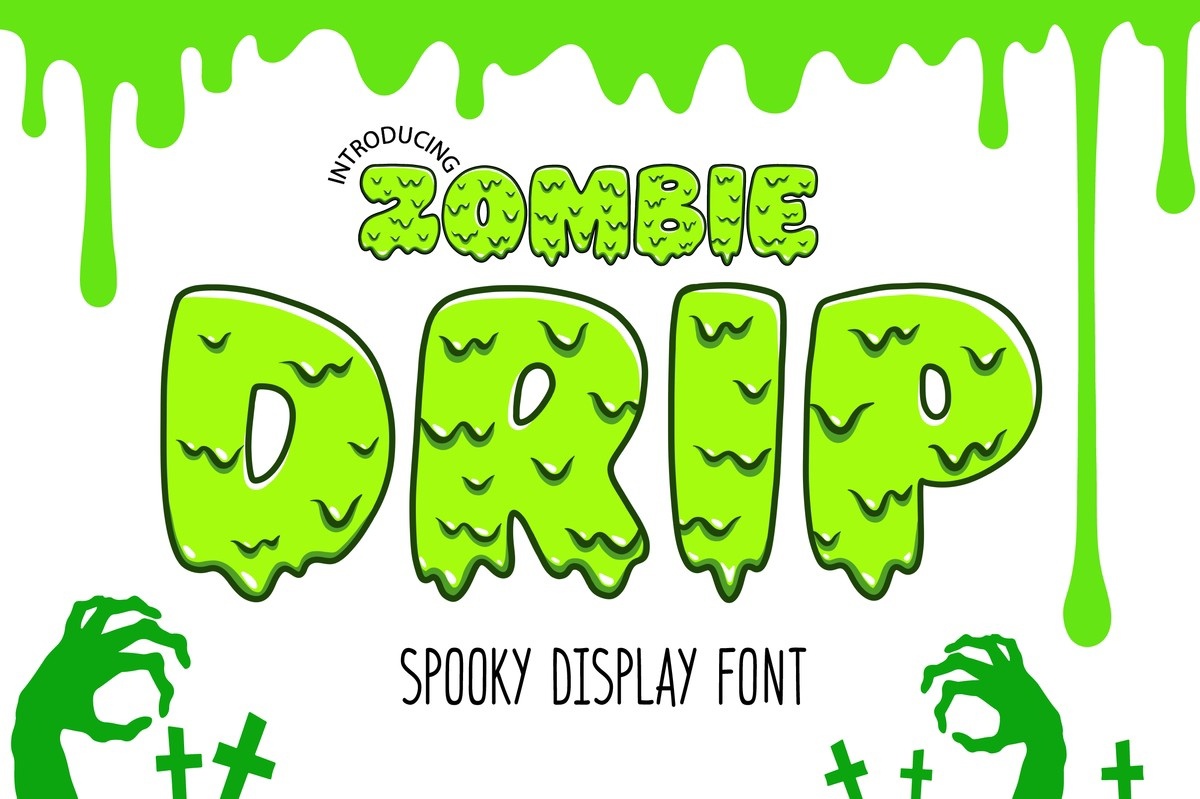 Пример шрифта Zombie Drip
