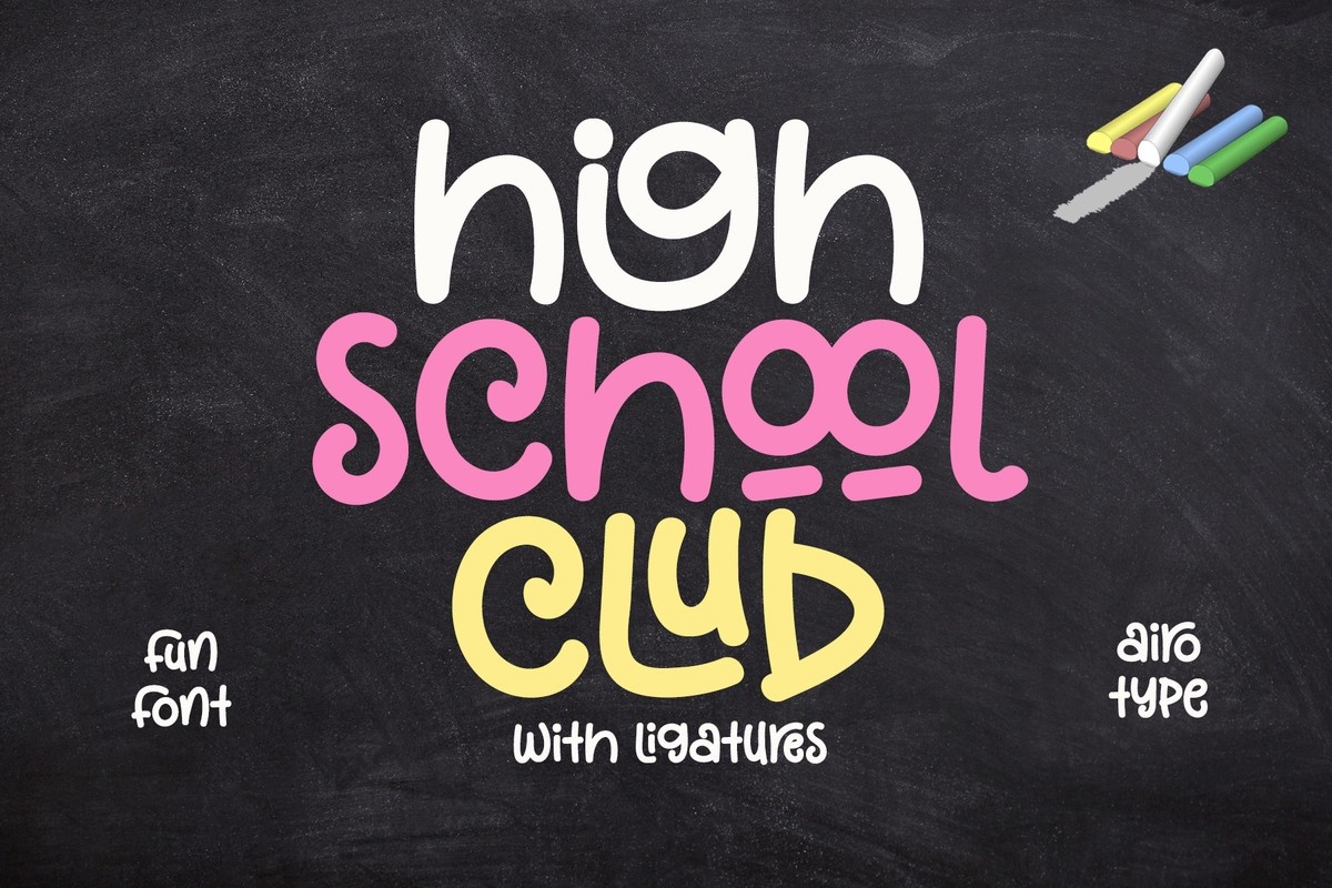 Пример шрифта High School Club