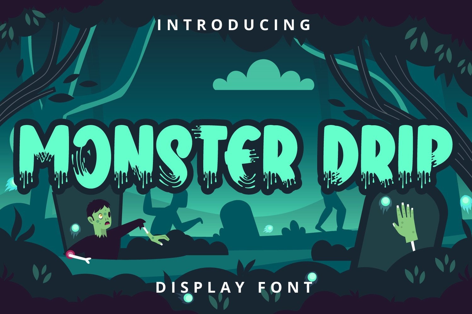 Пример шрифта Monster Drip