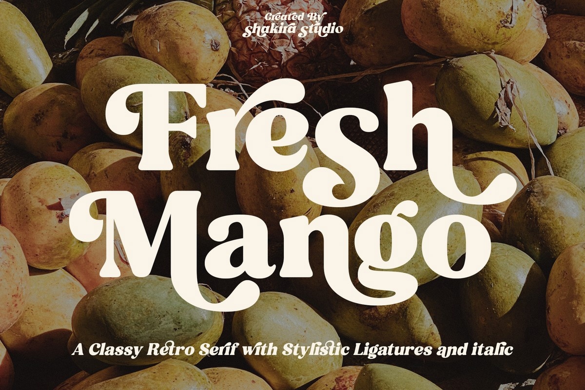 Пример шрифта Fresh Mango Italic