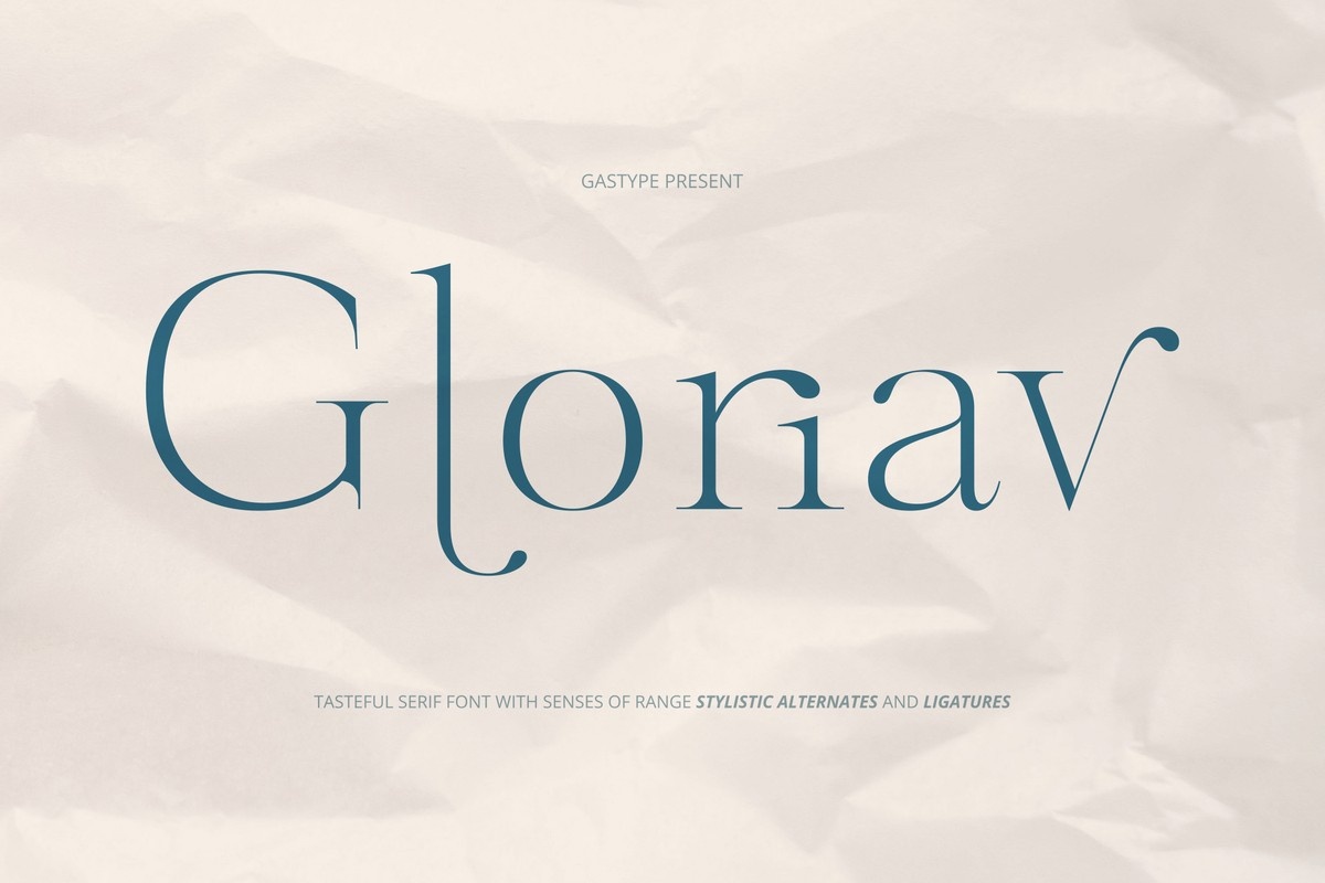 Пример шрифта Gloriav Regular