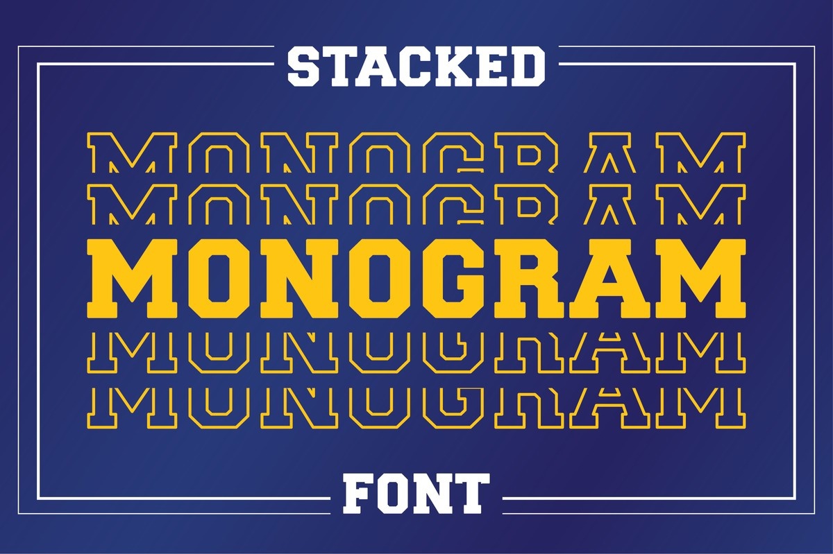 Пример шрифта Stacked Monogram Regular