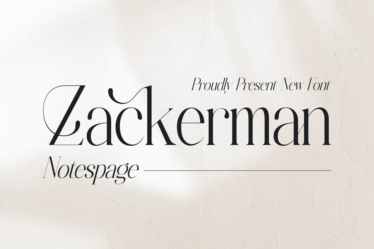Пример шрифта Zackerman Regular