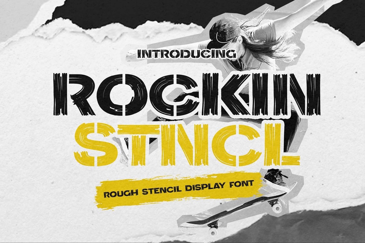 Пример шрифта Rockin Stncl Regular
