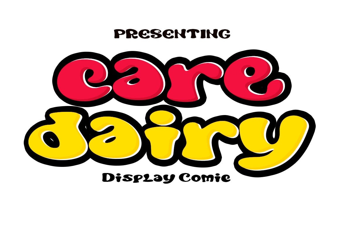 Пример шрифта Care Dairy