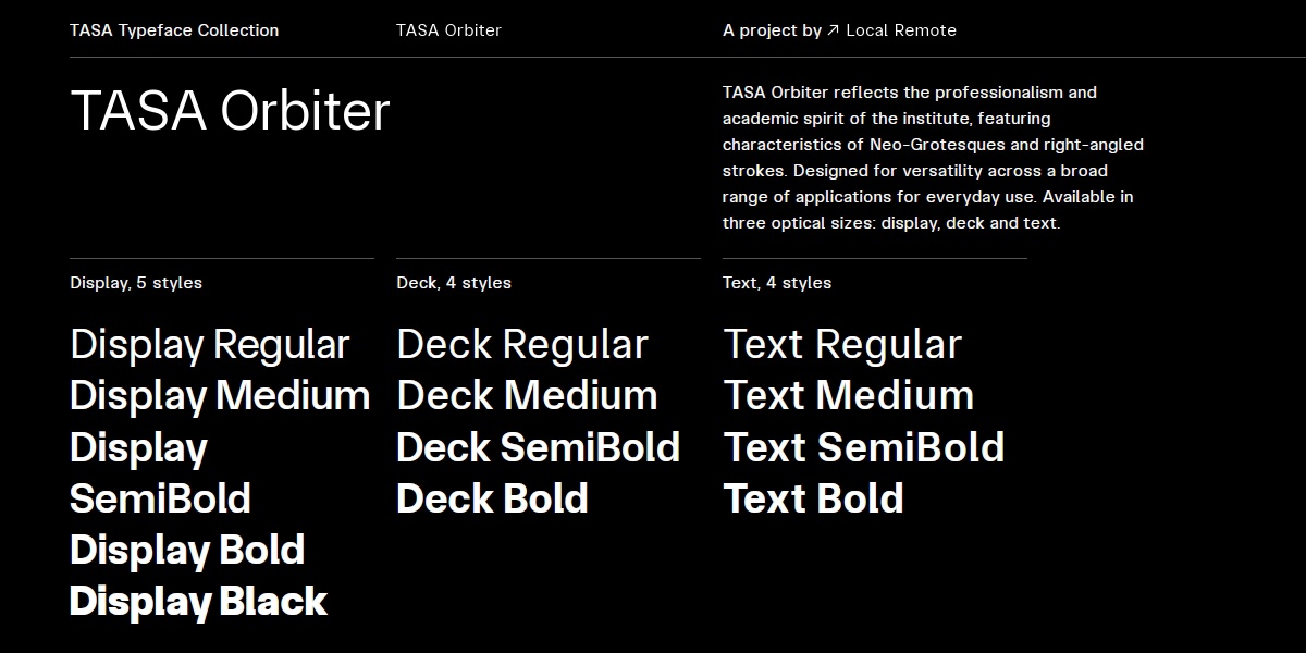 Пример шрифта TASA Orbiter Deck Regular