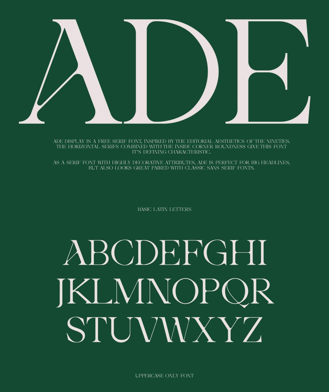 Пример шрифта Ade Display Regular