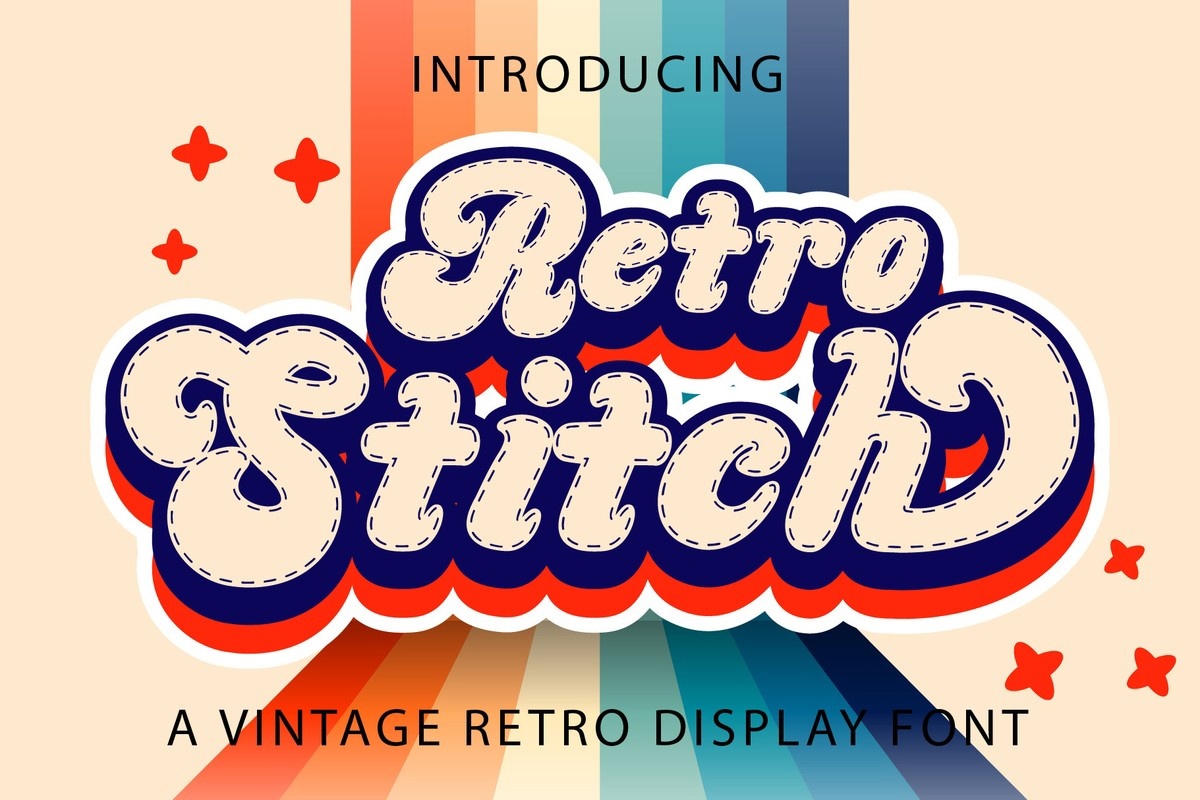Пример шрифта Retro Stitch
