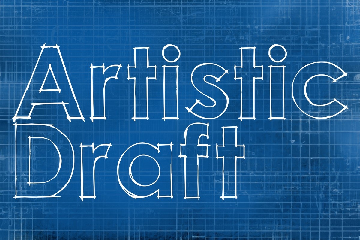 Пример шрифта Artistic Draft Regular