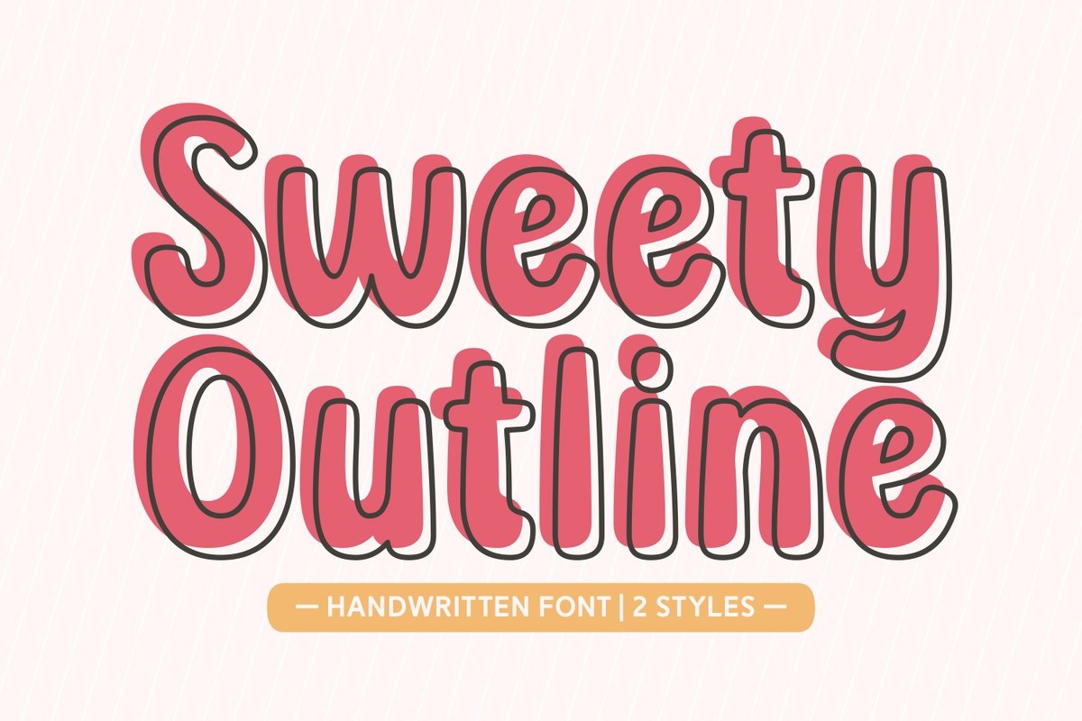 Пример шрифта Sweety Outline Regular