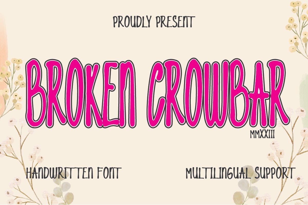 Пример шрифта Broken Crowbar