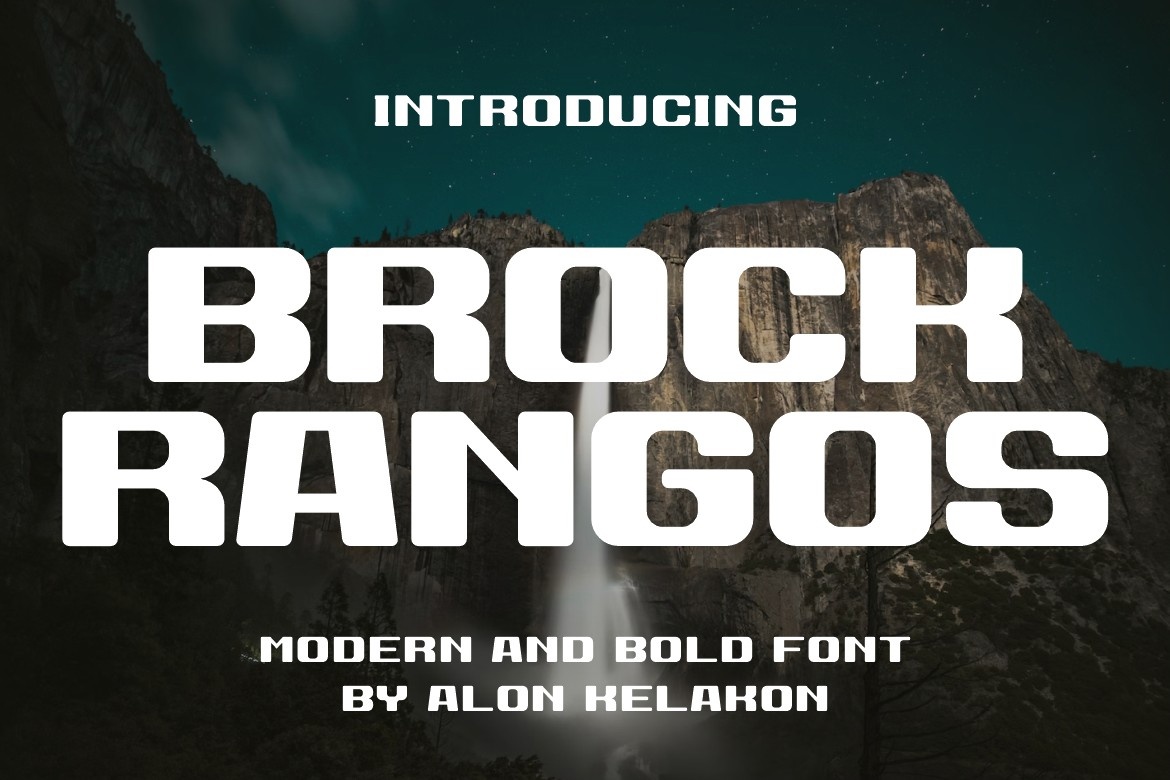 Пример шрифта Brock Rangos Regular