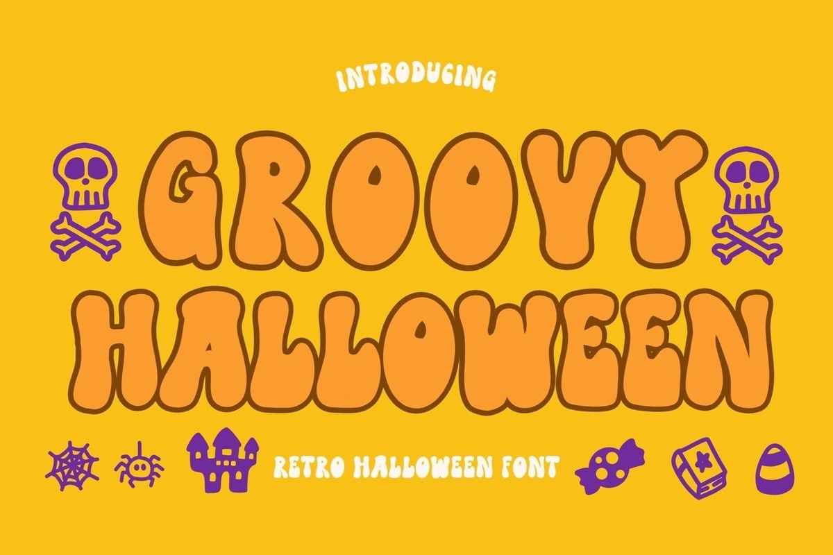 Пример шрифта Groovy Halloween