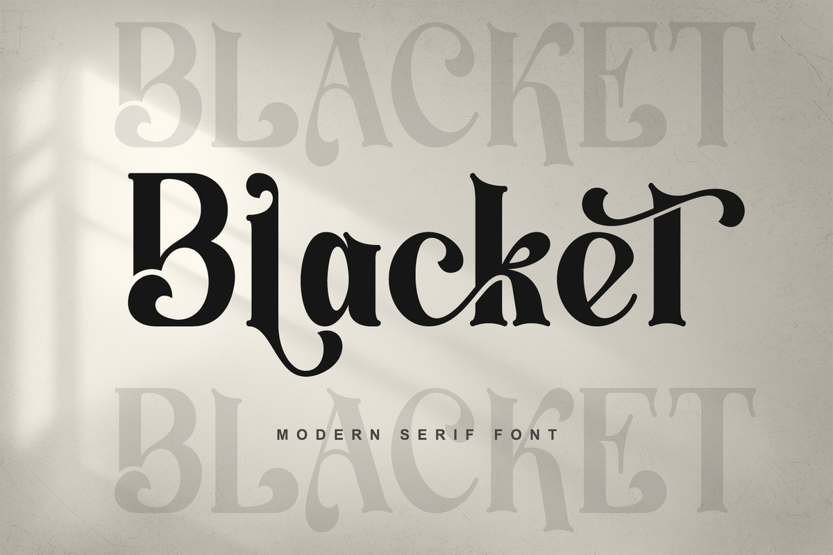 Пример шрифта Blacket Italic