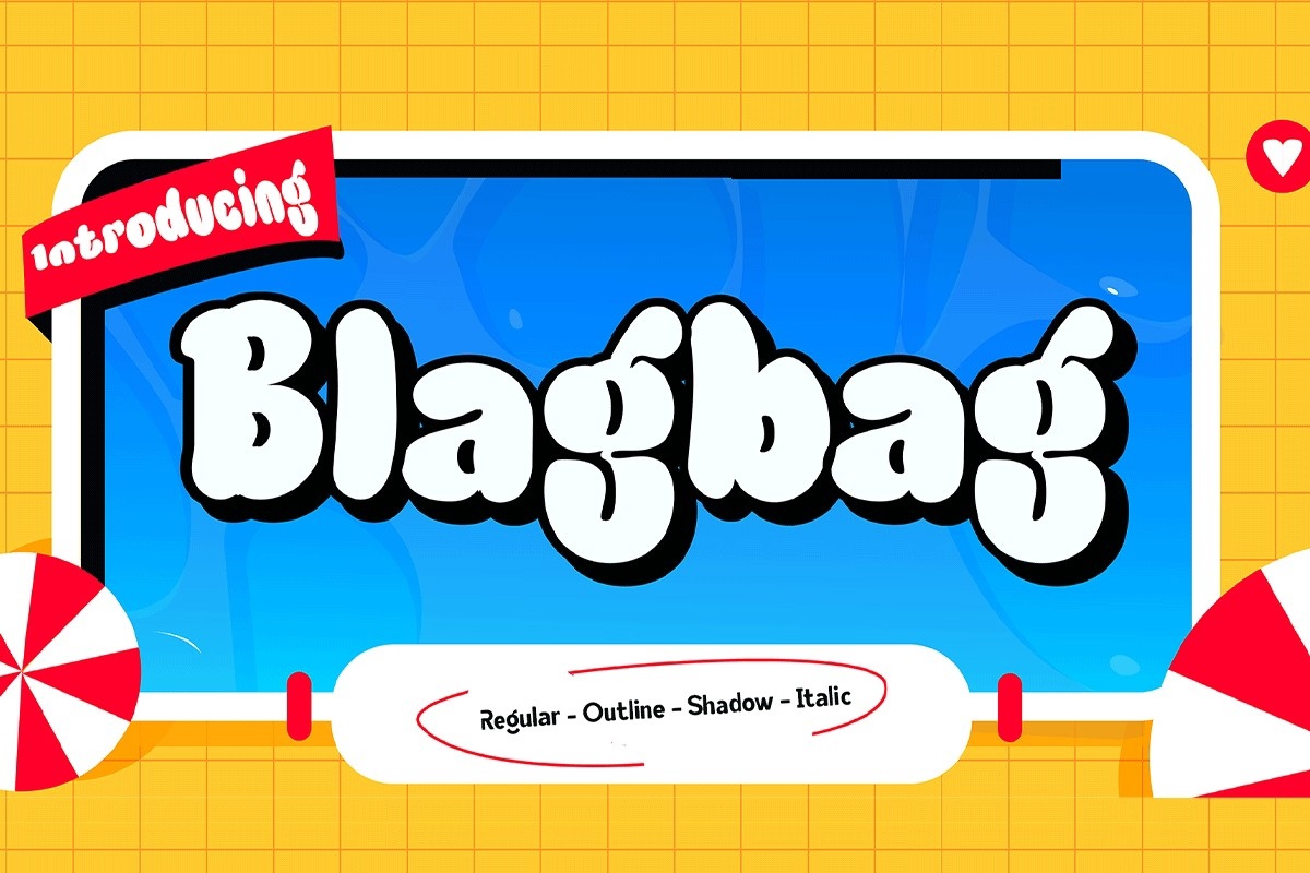 Пример шрифта Blagbag Outline