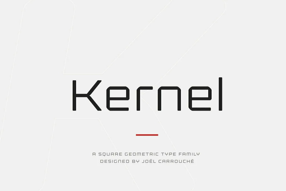 Пример шрифта Kernel Thin Oblique