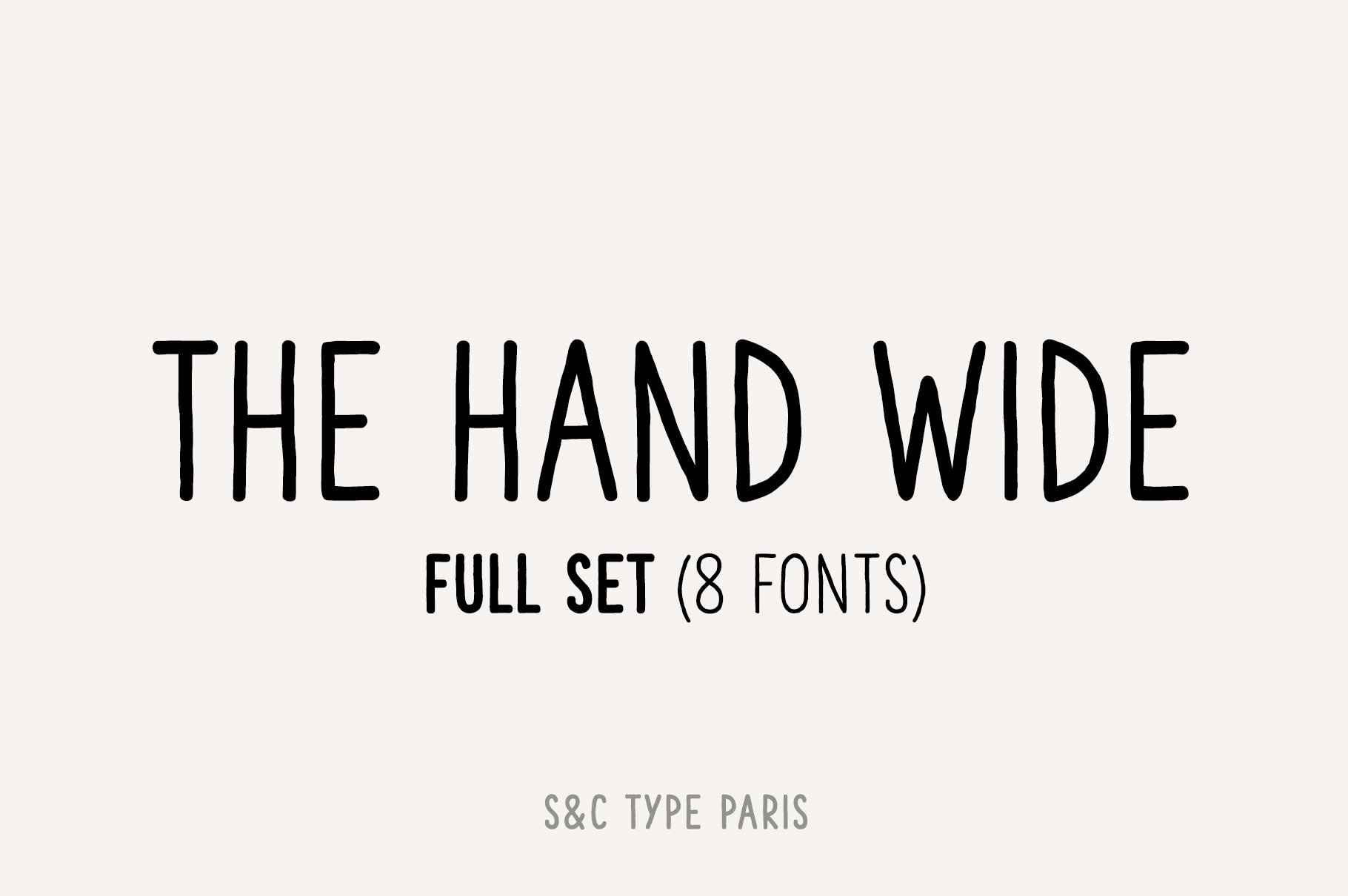 Пример шрифта The Hand Wide