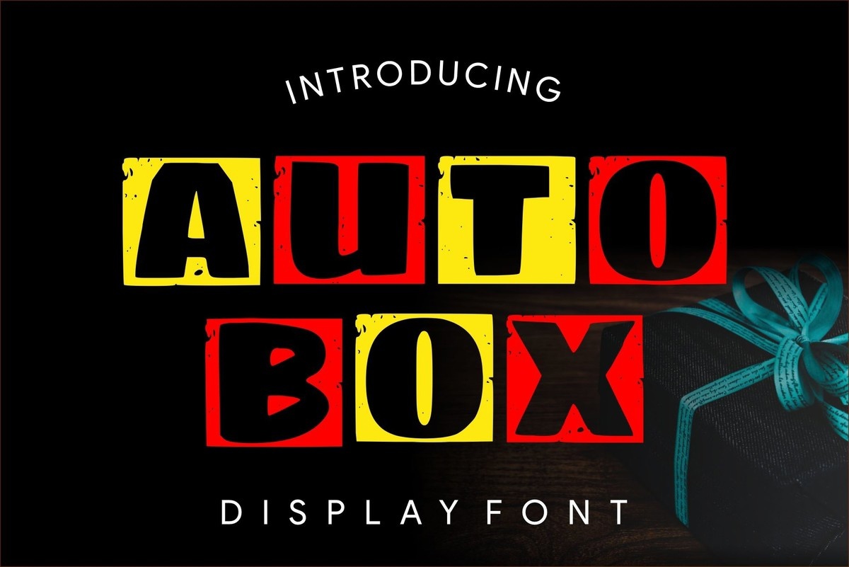 Пример шрифта Auto Box Regular