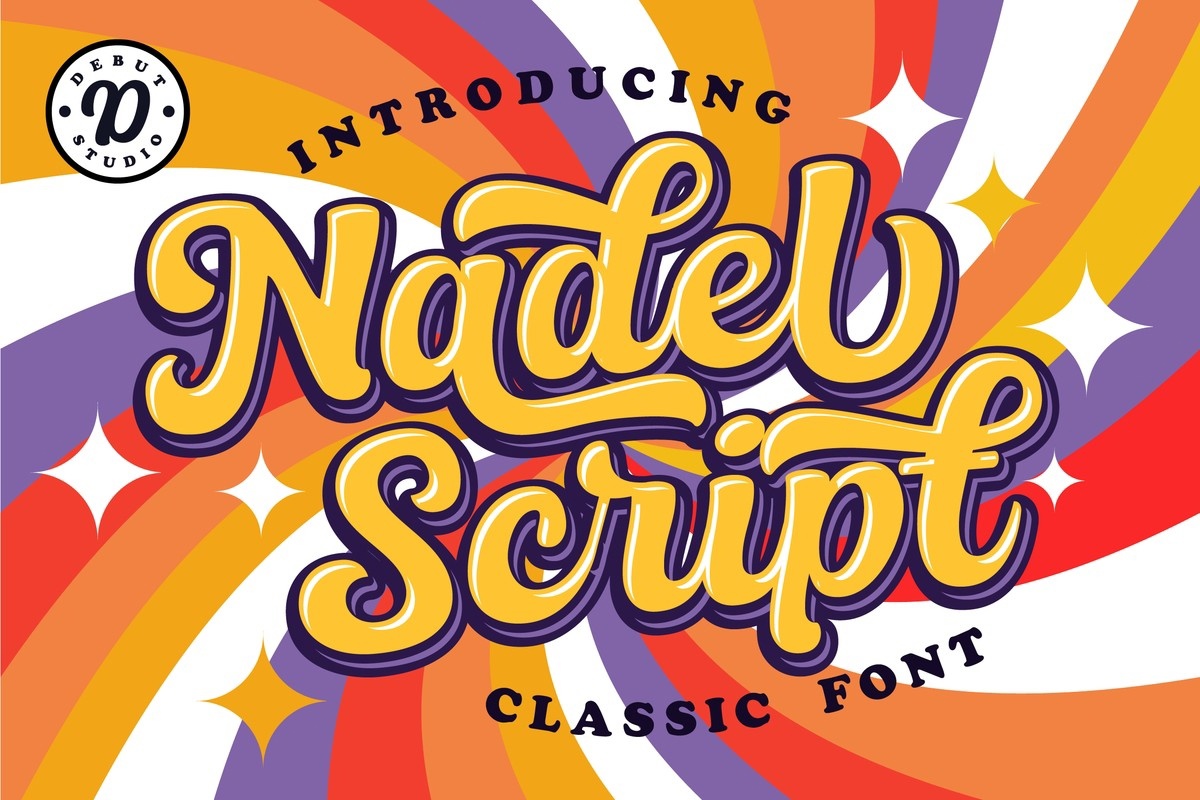 Пример шрифта Nadel Script Shadow