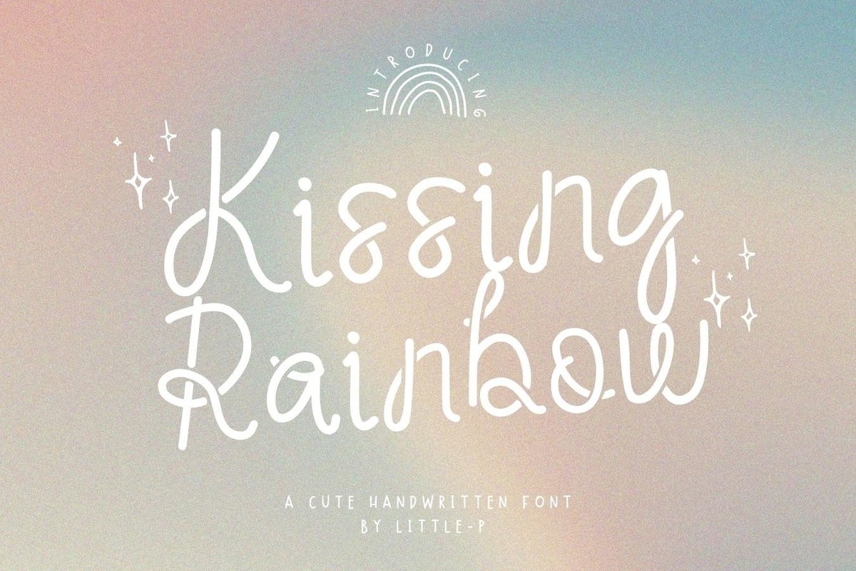 Пример шрифта Kissing Rainbow Regular
