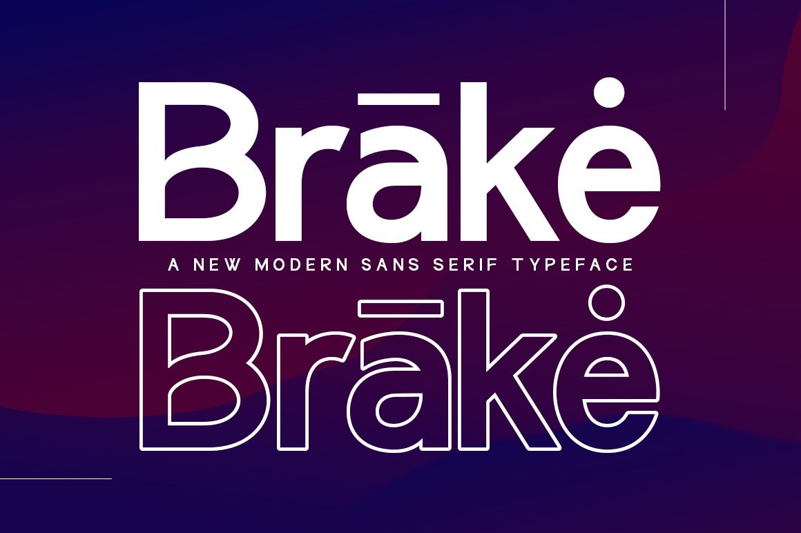 Пример шрифта Brake Oblique
