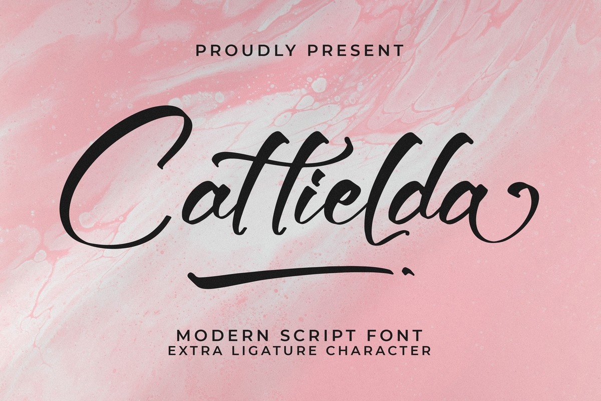 Пример шрифта Cattielda