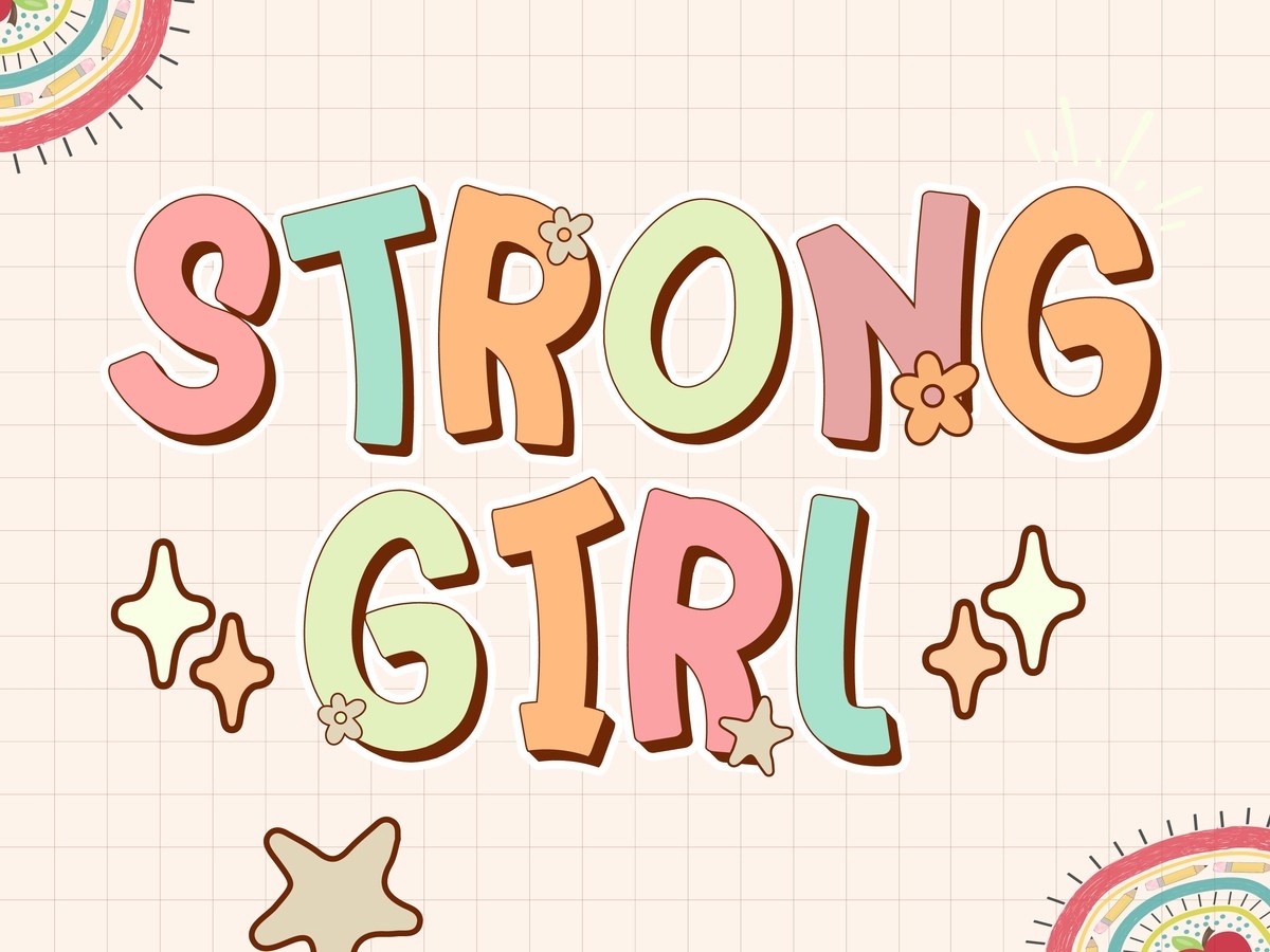 Пример шрифта Strong Girl