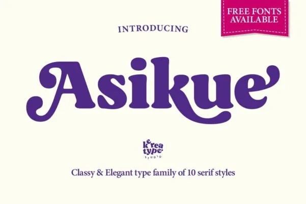 Пример шрифта Asikue