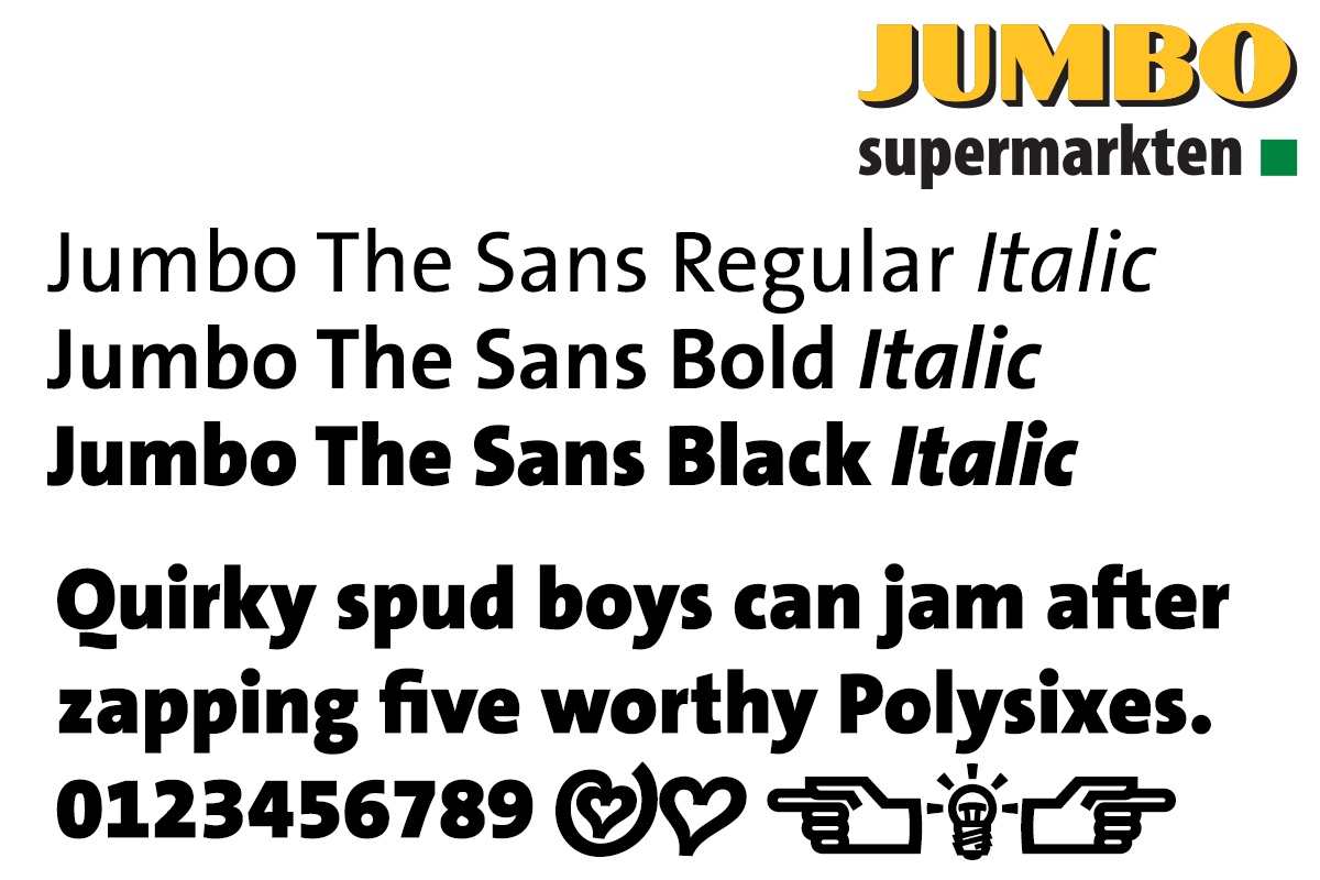 Пример шрифта Jumbo The Sans