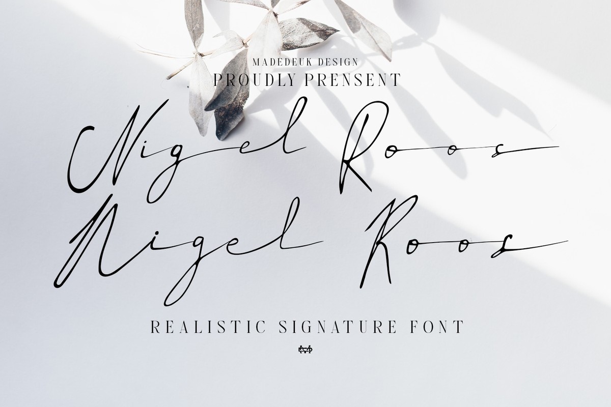 Пример шрифта Nigel Roos Italic